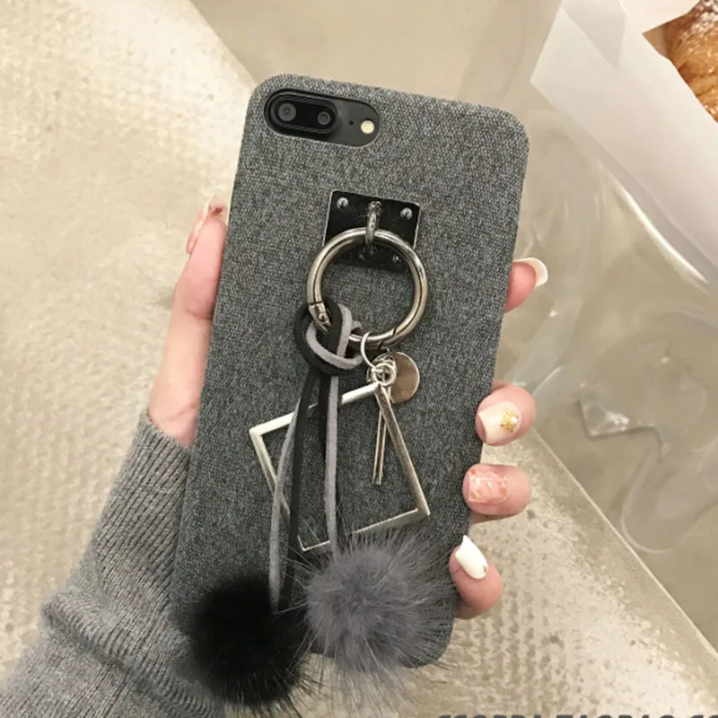 Роскошный плюшевый чехол с подвеской и кисточками для iPhone 11Pro X XR XS MA Мягкая