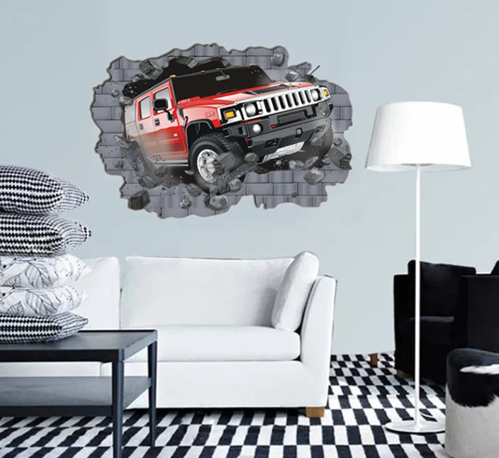 Большой 3D Hummer внедорожные автомобили домашние декоративные настенные наклейки
