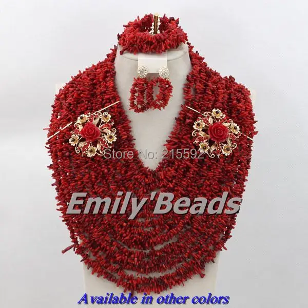 Новые Потрясающие 15 слоев красные нигерийские Африканские свадебные бусы