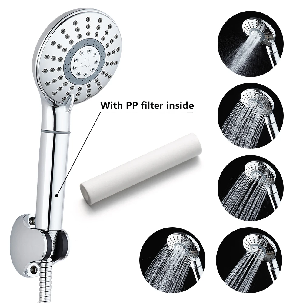 

5 Models Bathroom Shower Head with Shower Filter Water Saving Filtered Shower Head Rainfall Pressure Boost Shower Sprayer