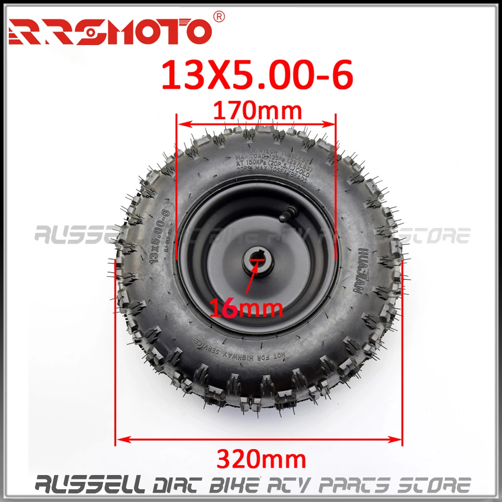 13x5.00-6 Tire Tyre and wheel rim For Off-Road ATV QUAD Buggy Mower Go-kart Buggy