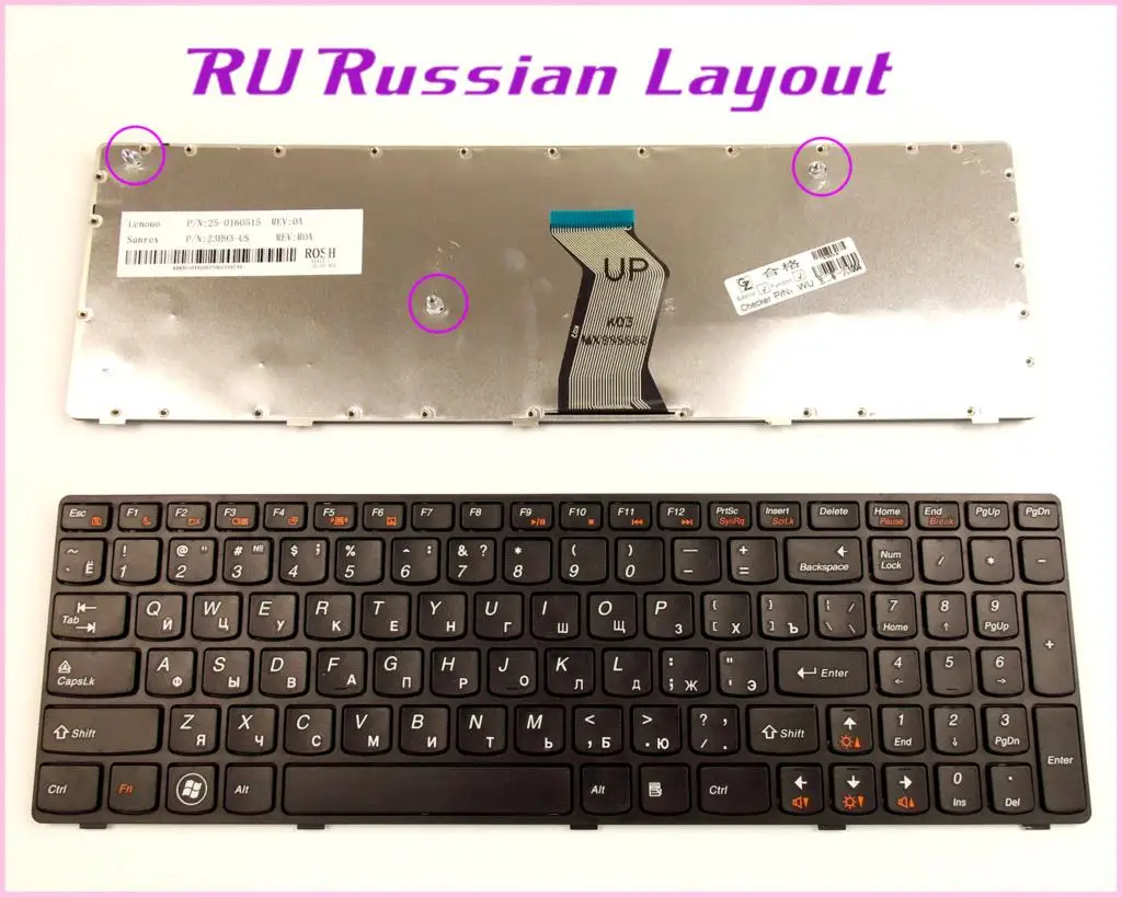 Русская раскладка клавиатуры для Lenovo V580 B590 V570G V570A Z560 Z565 25 013358 V 117020FS1