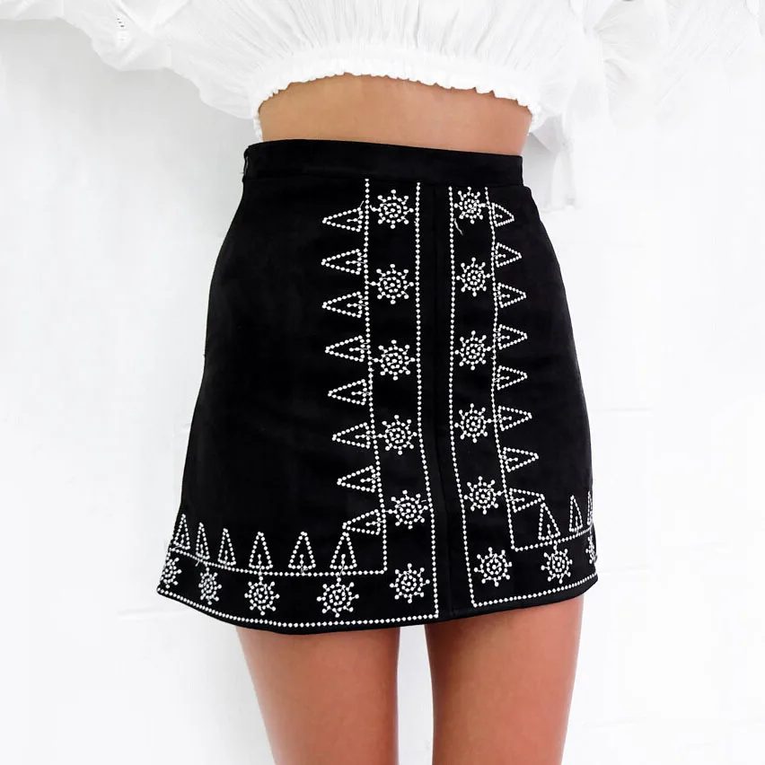 Женская юбка модная вышивка сумка Хип дикая женская летняя XDQ04 OLOEY|Женские юбки| |
