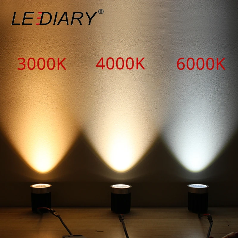 

LEDIARY Spot LED COB Downlights 55mm Hole Real 5W Round Ceiling Lamp 220V-240V Dimmable CE Driver Aluminum Housing and Radiator