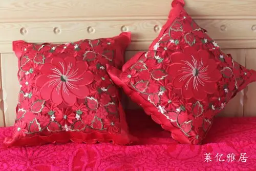 ONEICE красный свадебный Привет наволочка наволочки вышивка ткань украшение