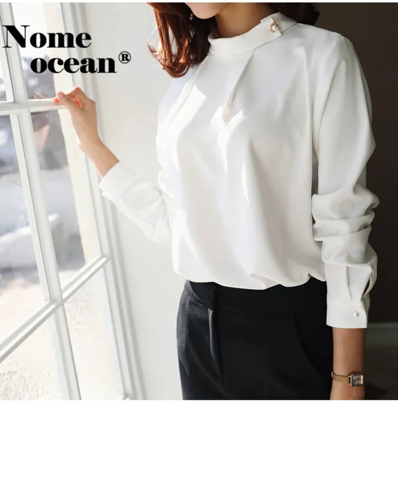 Button-up Collar Women's Blouses Asymmetric Ruffle Shoulder Design Long Sleeve Shirts for Women 2018 Autumn Tops Shirt M18080710 |