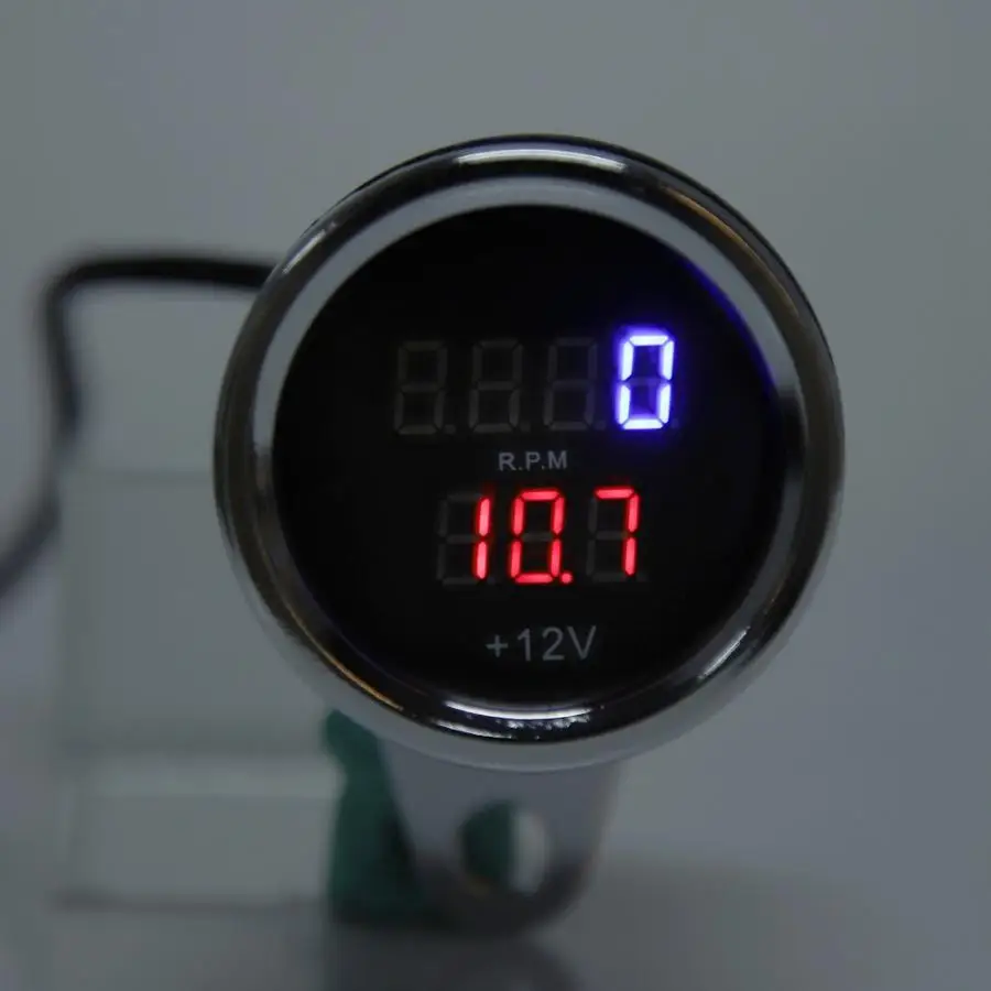 2 in 1 Motorcycle LED Digital Voltmeter Tachometer Gauge Metal Odometer Speedometer Universal | Автомобили и мотоциклы