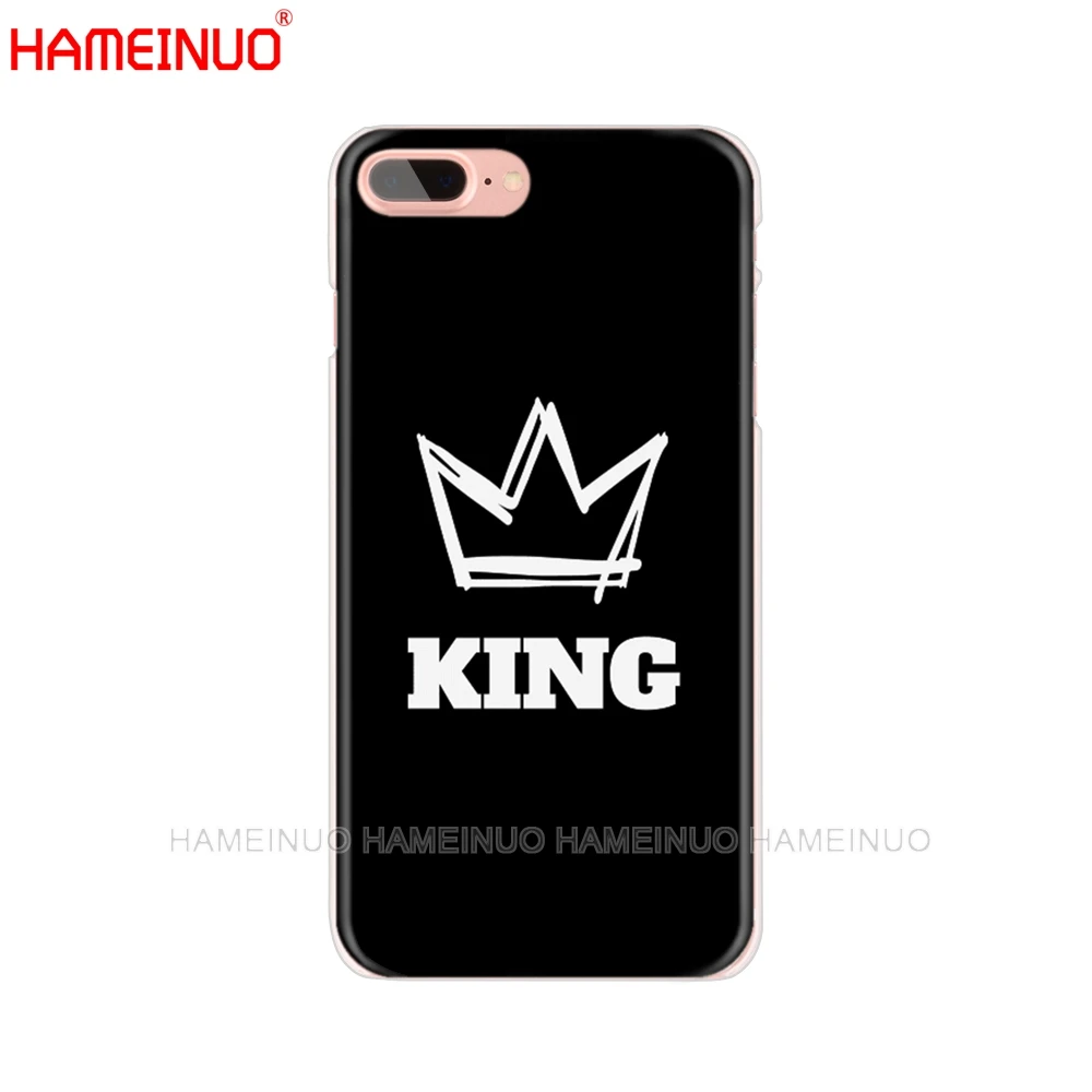 HAMEINUO король королева пара чехол для сотового телефона iphone X 8 7 6 4 блестящий 5 5c 6s plus