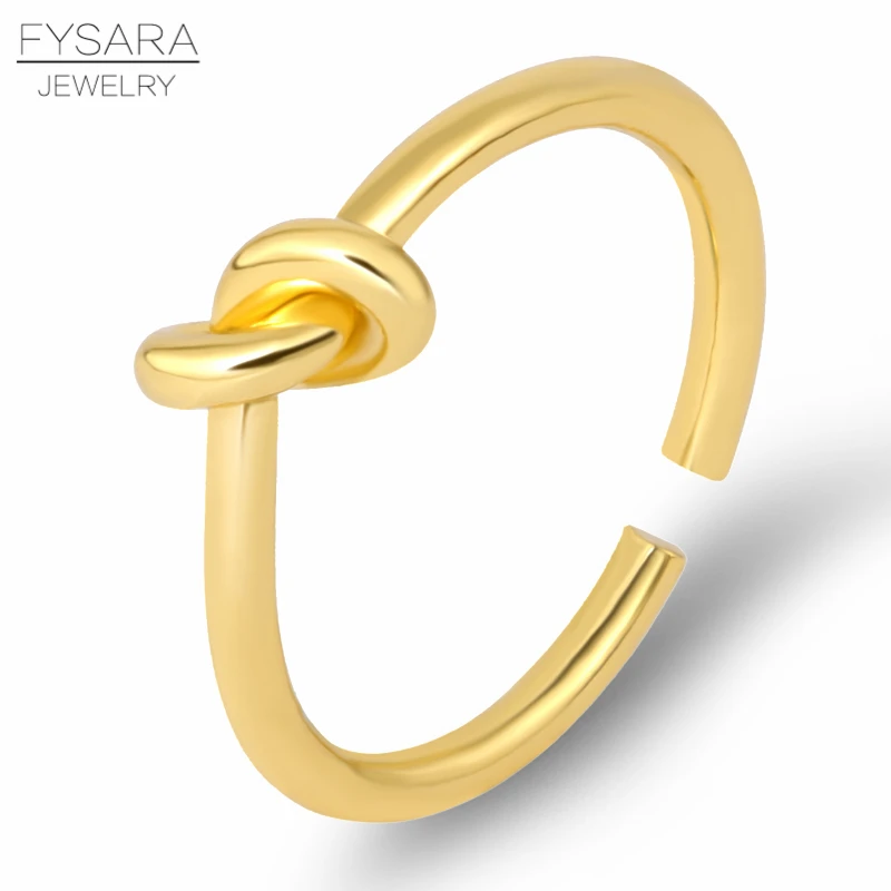 Роскошное Брендовое Открытое кольцо FYSARA с узлом для женщин и мужчин регулируемое