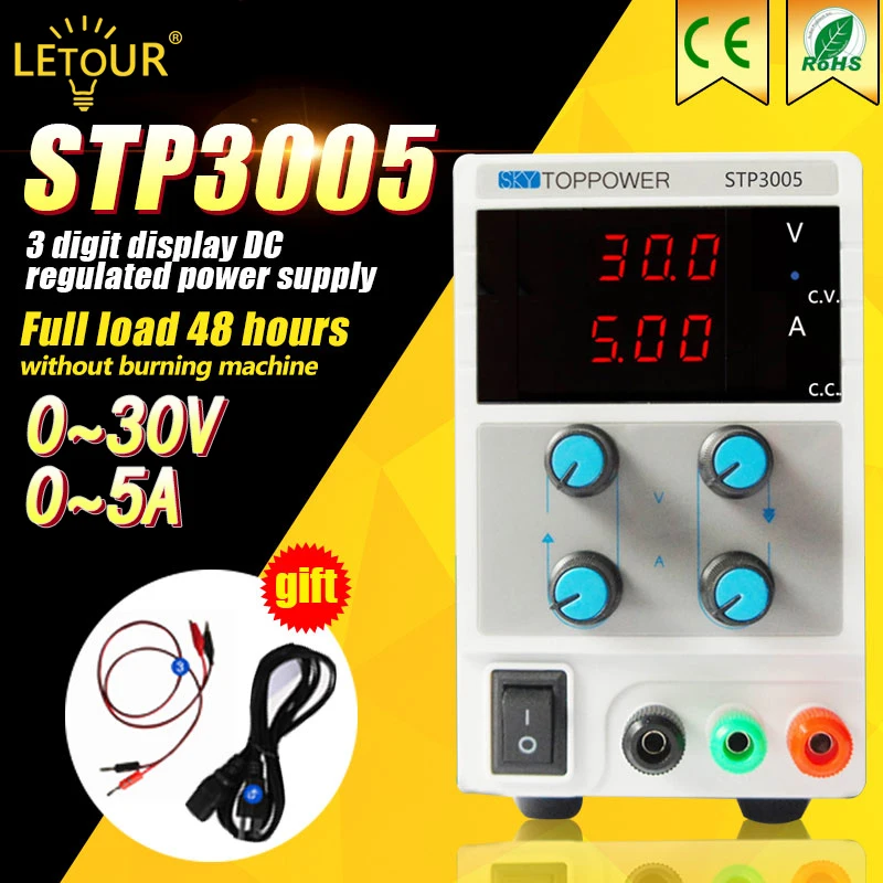 Лабораторный источник питания 30 В 5 А регулятор напряжения Регулируемый