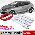 Хромированная крышка ручки двери для Renault Megane III Scala 2008  2015, автомобильные аксессуары, Набор наклеек для отделки 2009 2010 2011 2012 2013 2014