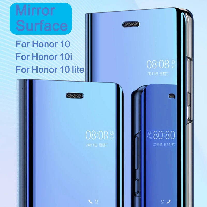 Чехол для Huawei Honor 10 lite легкий зеркальный кожаный откидной защитный чехол 10i