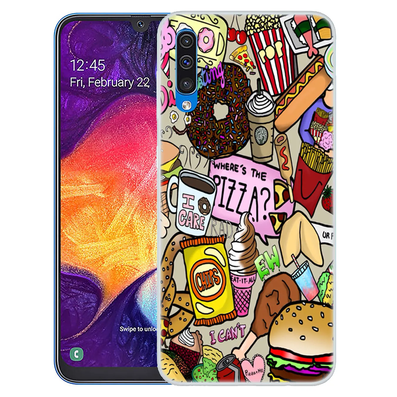 Lavaza Fashion Chips Pizza food Hamburgers Phone Case for Samsung Galaxy A10 A20 A30 A40 A50 A60 A70 M40 M30 M20 M10 A20e Cover | Мобильные