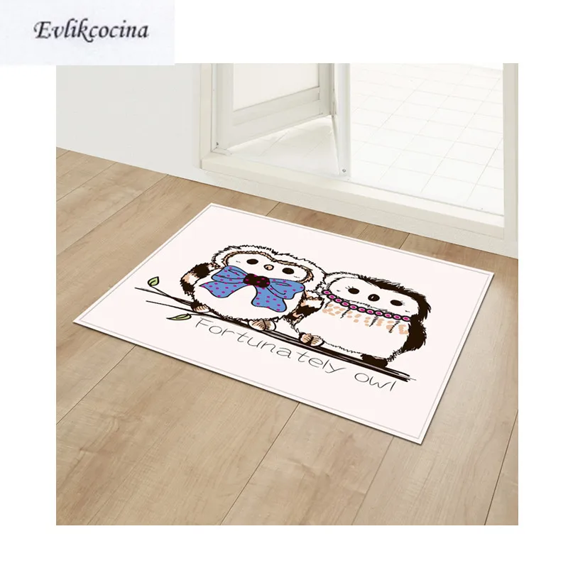 Коврик с совами Lucky Впитывающий для ванной нескользящий гостиной спальни|Коврик|