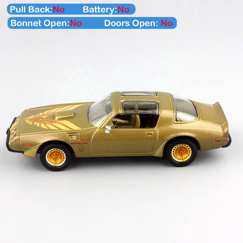 1:43 mini 1979 Pontiac Жар-птица Транс АМ Классическая старая мышечная шкала автомобиль авто металлические и литые игрушечные модели Золотой подарок для мальчиков