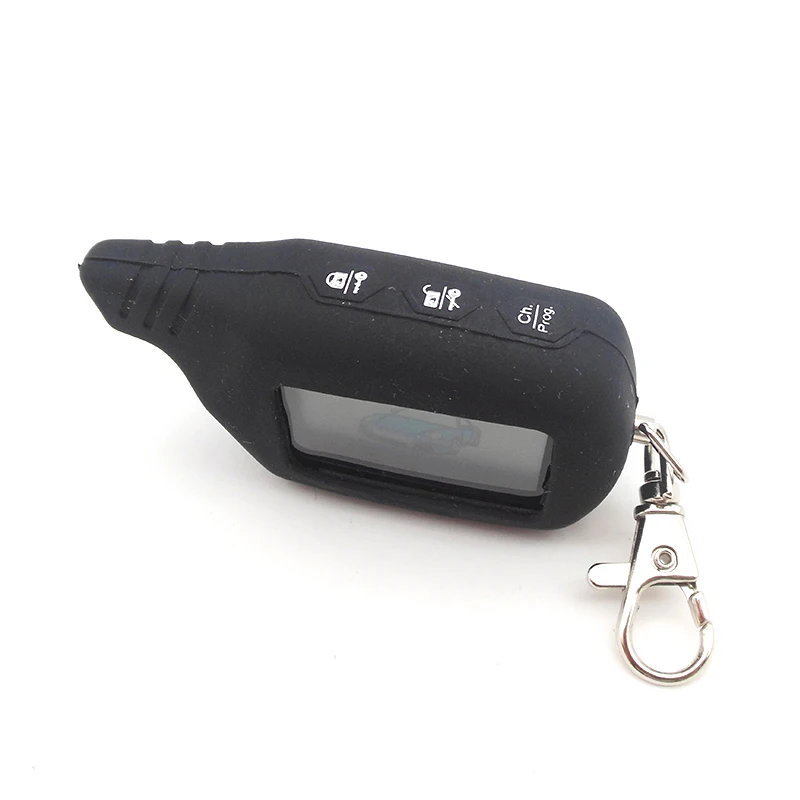 

B9 2-way LCD Remote Control Key Fob Chain Keychain + Tamarack Silicone Key Case for Russian Two Way Car Alarm System Starline B9