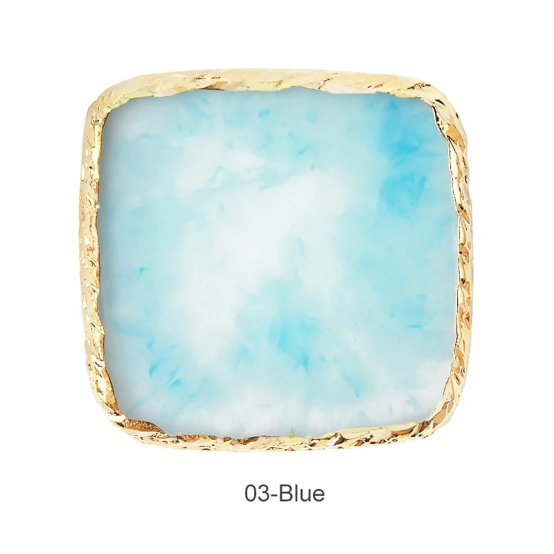 03-blue Contigo, палитра для дизайна ногтей, квадратная краска из смолы, агат, дисплей, доска, цветной рисунок, Гель-лак, палитра ногтей, аксессуары, инструмент, 2019New - Цвет: 03-blue