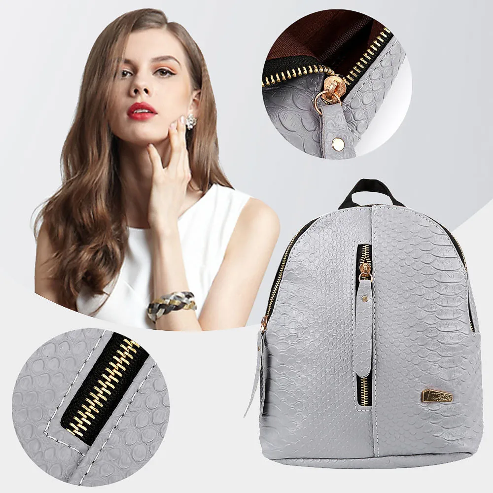 Женский кожаный рюкзак в стиле ретро элегантный однотонный дорожный школьные