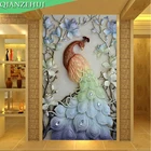 QIANZEHUI, алмазная вышивка своими руками, круглая Алмазная вышивка, павлин, магнолия, полная стразы, алмазная живопись, вышивка крестиком