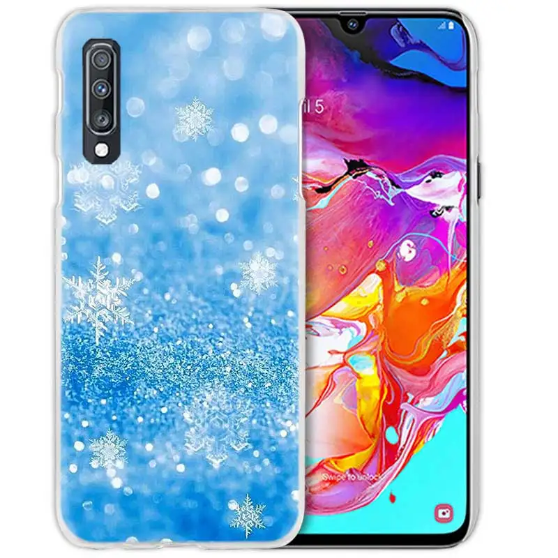 Рождественская Снежинка чехол для samsung Galaxy A50 A70 A20e A60 A40 A30 A20 A10 A8 A6 плюс A9 A7 Жесткий ПК чехол для телефона чехол для нового IPad - Цвет: 01