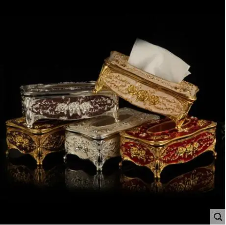 

High qulity European metal Napkin Box Home Napkin Paper Holder Tissue Box tissue hold metal tin box decorations for home ZJH057