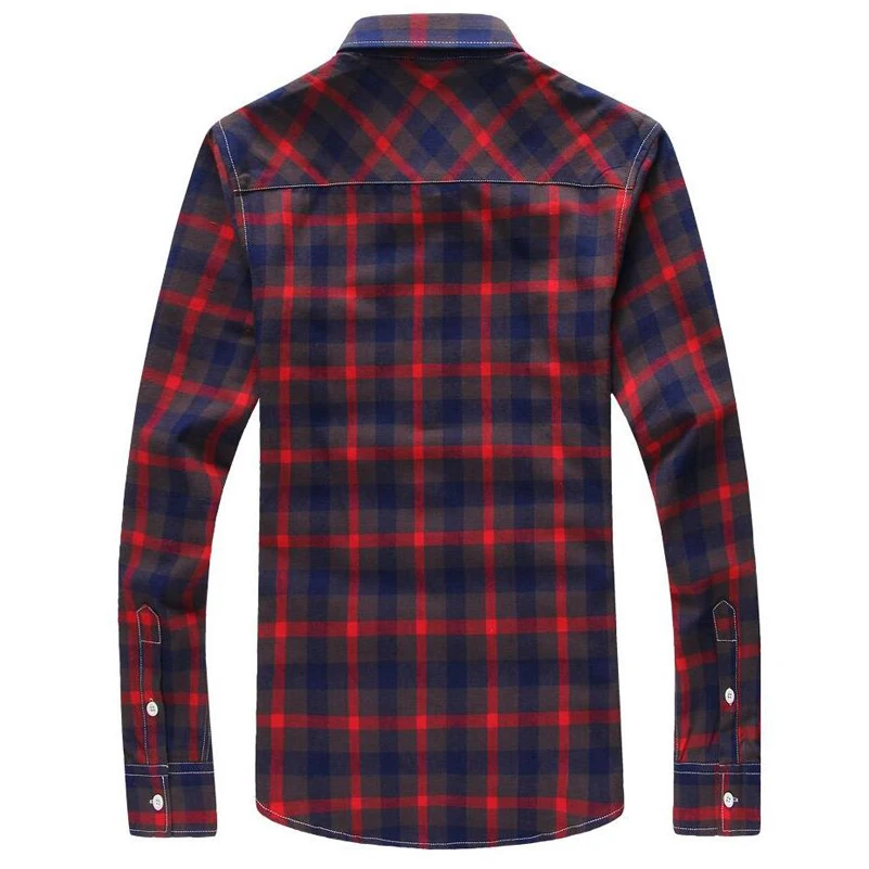 2017 новая мужская клетчатая рубашка Весенняя с отложным воротником повседневные