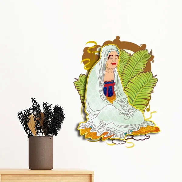 

Religion Buddhism Buddhist Eighteen Arhats Figure Illustration Pattern Wall Sticker Art Decal Mural DIY Wallpaper for Room Decal