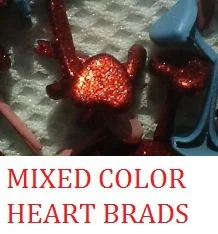 Оптовая продажа 6 мм металлический Брэд в форме сердца разноцветные браслеты для