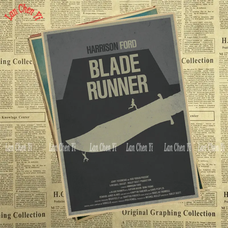 Лезвие бегунок кино художественная крафт бумага Плакат Бар Кафе Настенная