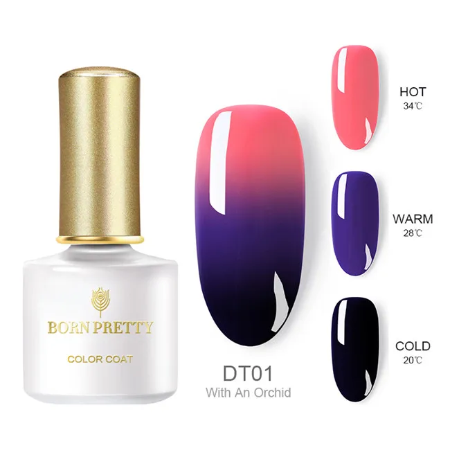 BPDT01 BORN PRETTY Delux термальный гель для ногтей 6 мл 3 цвета Температурный гель для изменения цвета лак личная гигиена Декоративный Лак для ногтей лак - Цвет: BPDT01