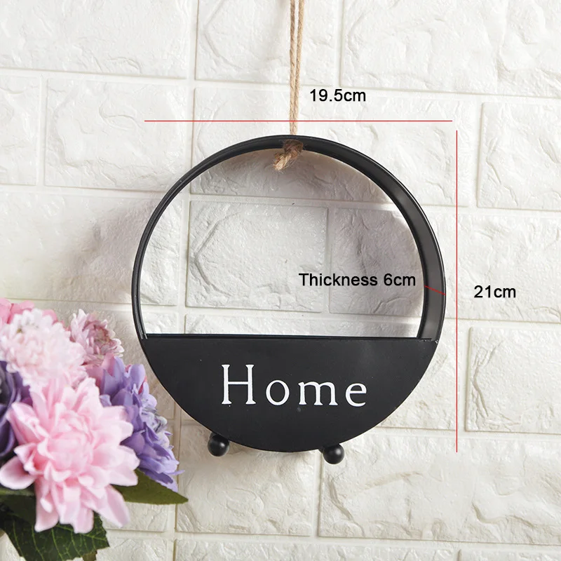 

Nordic Wall Decoration Wrought Iron Flower Basket Wall Hanging Decorative Basket Creative Hanging Wall Storage Basket Wall Shelf