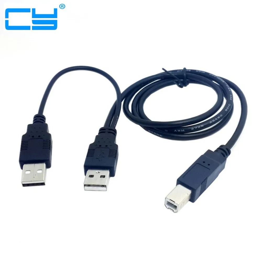 Двойной USB 2 0 Macho para B Padrao Masculino Y-образный кабель для Impressora &amp сканер Внешний
