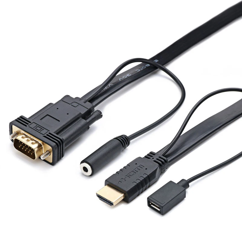 Кабель-адаптер Hdmi-Vga с аудио конвертером источником питания для ПК Hdtv Monitor 1080P |