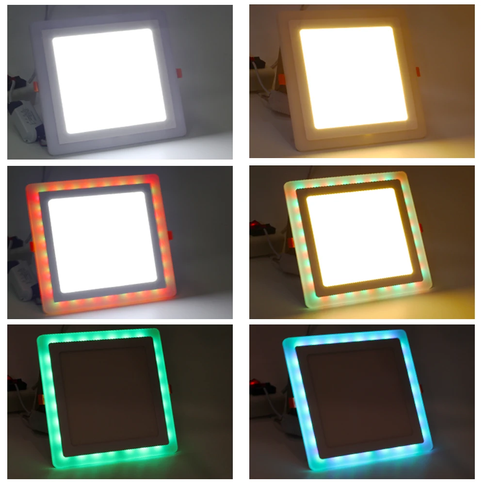 1 комплект Светодиодная панель RGB + 24 ключа квадратный скрытый двойной цвет 3 Вт 6 12