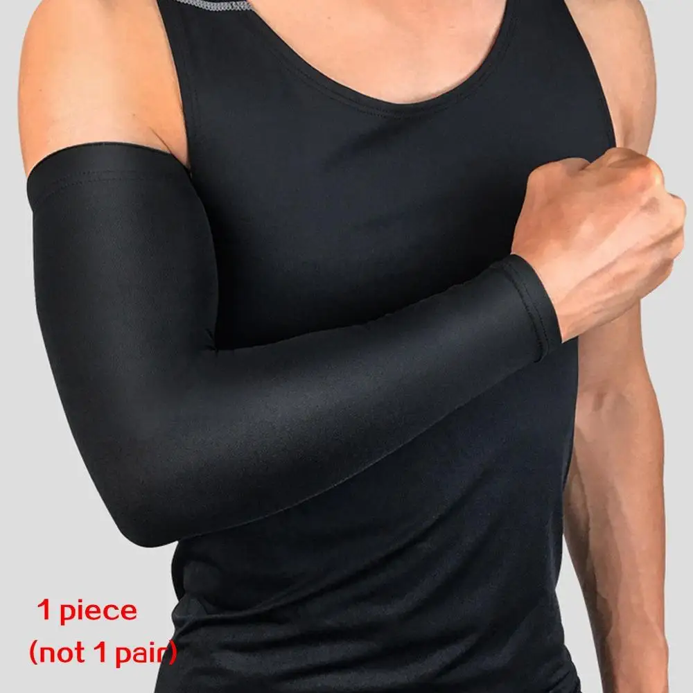1 Piece Black REXCHI 1 шт. спортивный рукав ледяная ткань манга грелка Лето УФ Защита Бег Баскетбол Волейбол Велоспорт Солнцезащитный крем полосы - Цвет: 1 Piece Black