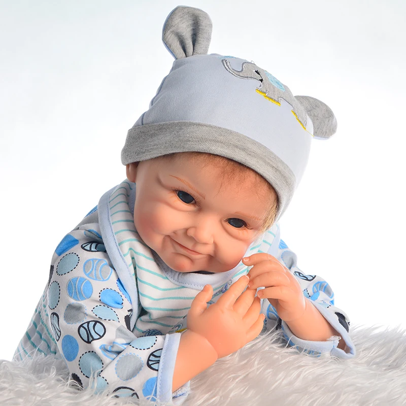 Уникальная кукла для мальчика smiley reborn 55 см силиконовые куклы новорожденных