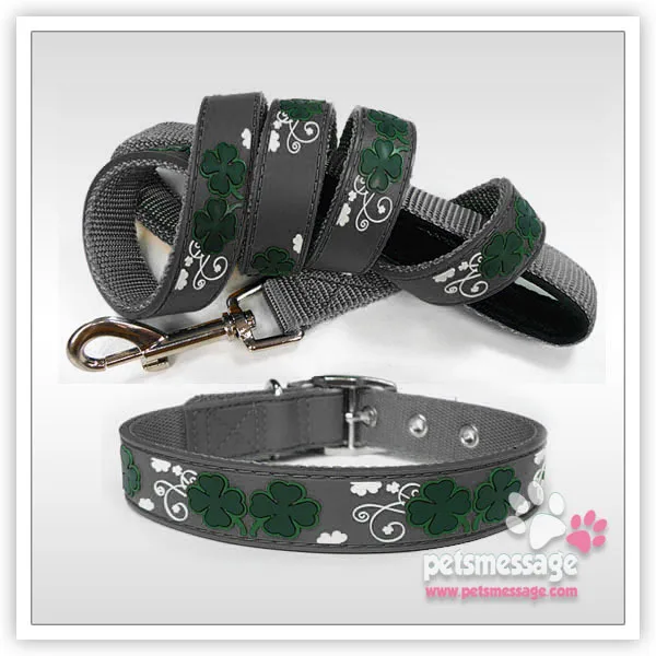 Для Большой Собаки Клевер Pet Ошейник Поводок ПВХ нейлон Кожа Любимчика Продукта