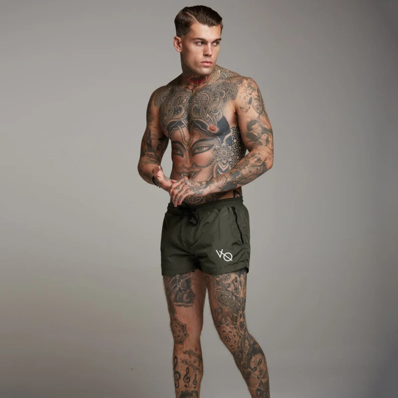 2019 летние мужские Брендовые спортивные для бега шорты похудения черные короткие