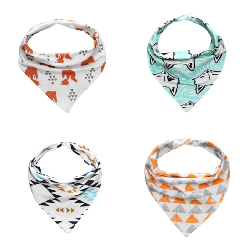 4 шт./лот 7 видов стилей детская отрыжка бандана нагрудники хлопок мягкий детский