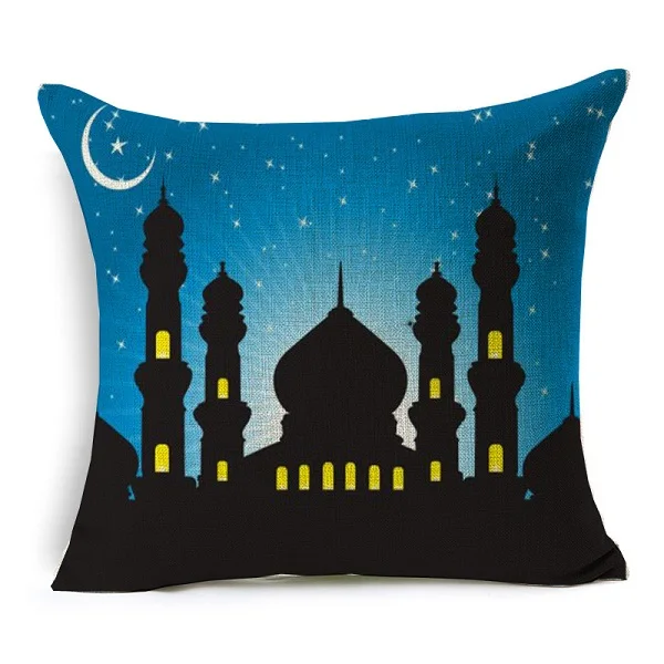 Украшения на Рамадан Чехлы благословил ИД Мубарак Moon мечети белье подушки