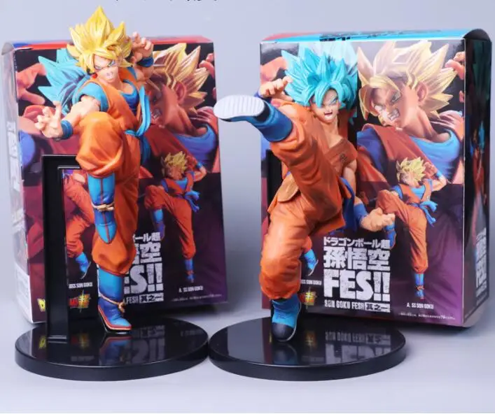Houng Аниме Фигурка 20-24 см Драконий жемчуг Супер Saiyan Goku золото/Bule Hair ПВХ фигурка