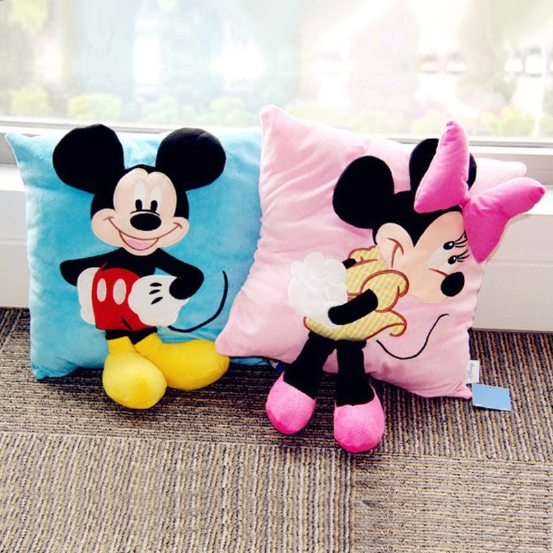 35 см 3D подушка с Микки и Минни Маус, Kawaii, плюшевые игрушки, детские игрушки, рождественские подарки, вечерние принадлежности, аксессуары для дома