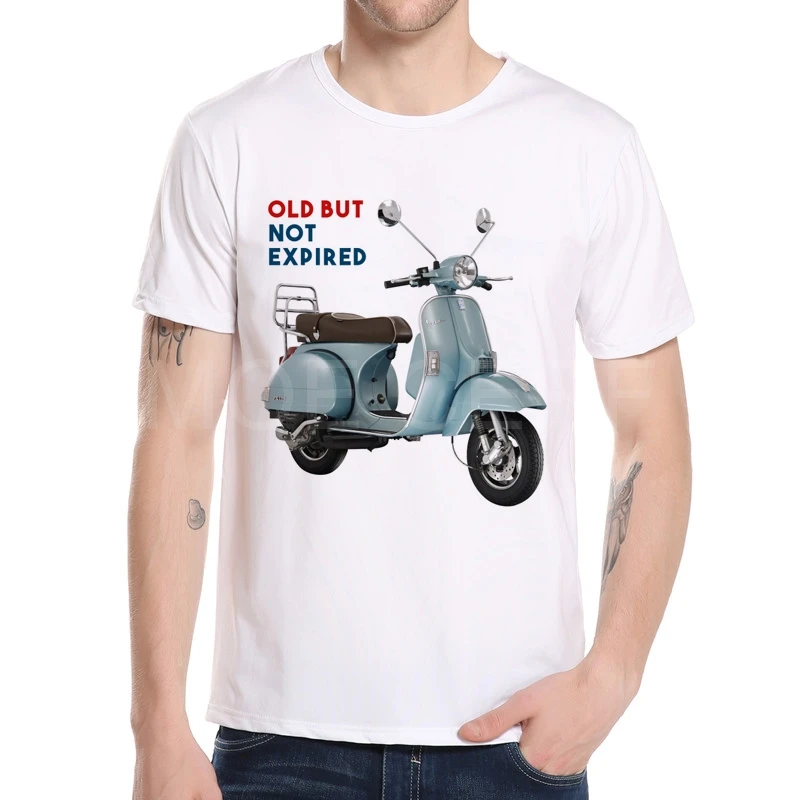 Мотоцикл Vespa футболка для мужчин Модная итальянская мужская повседневная скутер