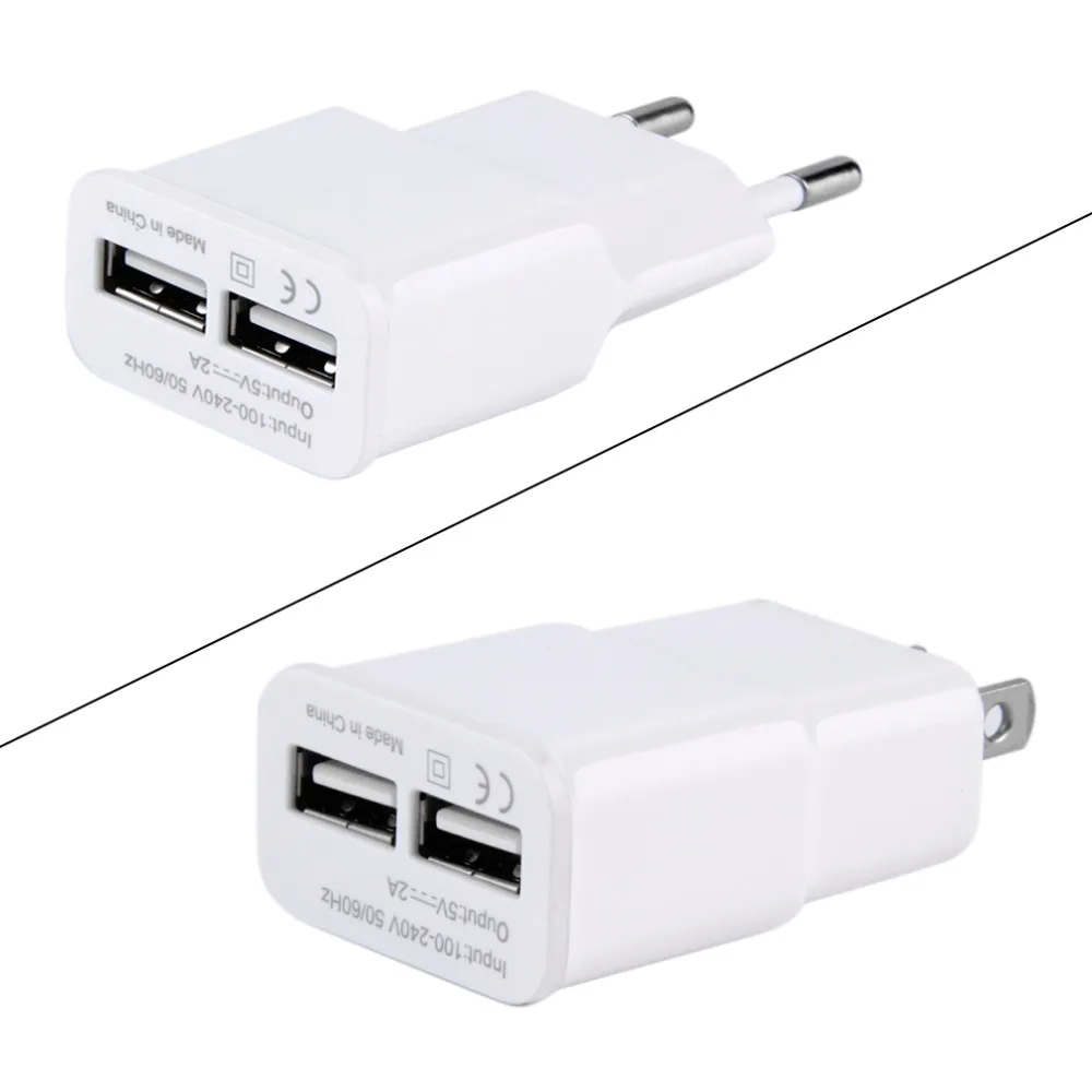 США/ЕС Plug разъем адаптера переменного тока 5 В 2A Dual USB 2-Порты и разъёмы для мобильного телефона
