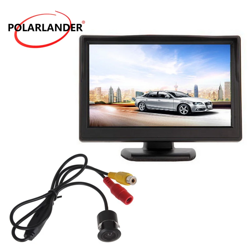 

Bus/Car 12-24V 5 Inch TFT Screen Reversing Camera 18.5mm LED Parking Monitor Plug-In Rear Cam Night Vision With Lamp HD Desktop