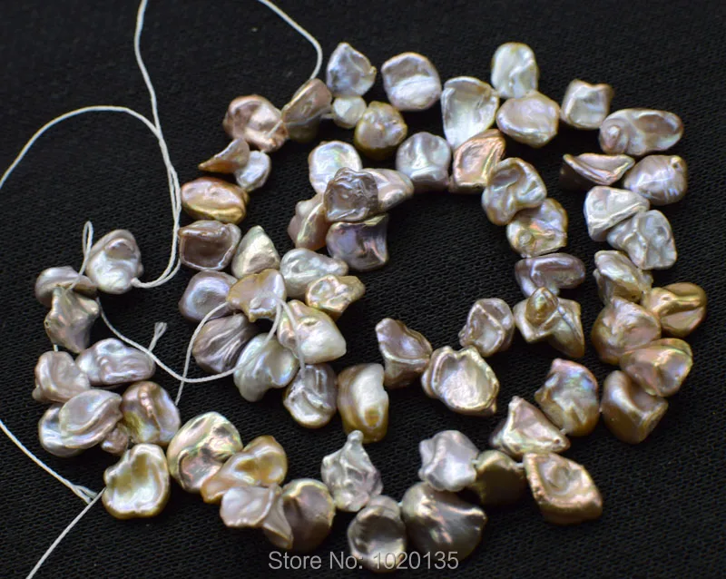 

loose beads freshwater pearl reborn keshi purple flat baroque nature 15" for making jewelry necklace FPPJ wholesale