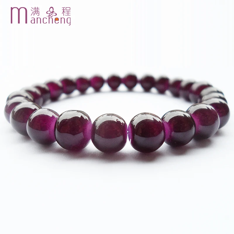 

Best-selling 8MM glass beads Love Purple bracelets bangles women Hiphop/Rock Purple strand Round beaded bracelet party