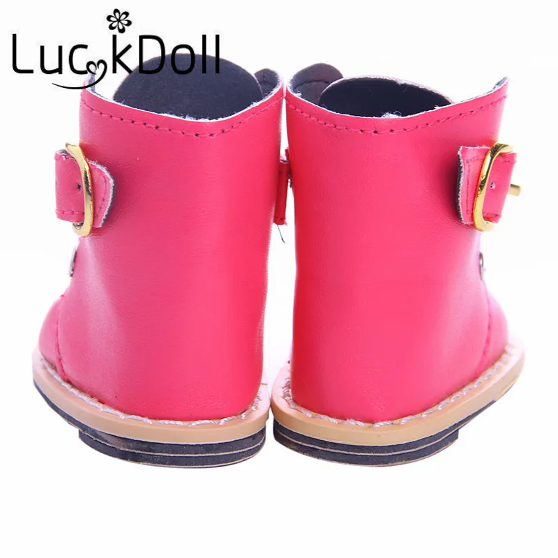 LUCKDOLL 4 цвета высокое качество Длинная кожаная обувь для подходит 18 дюймов Кукла аксессуары игрушки для детей