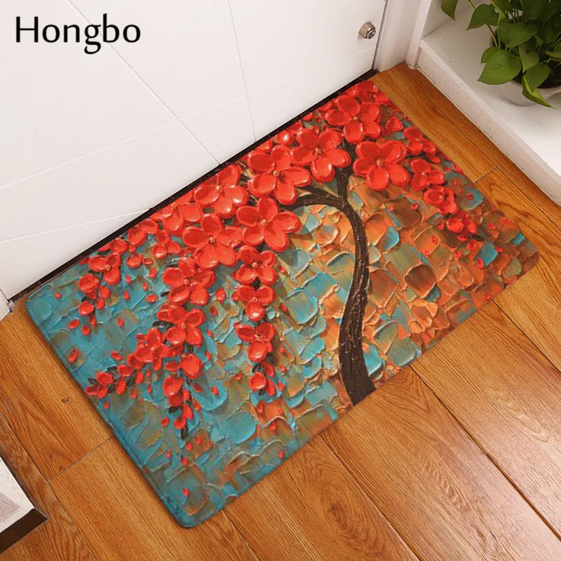 Хунбо 3D Печать Дерево противоюзовый ковёр дверной коврик на открытом воздухе