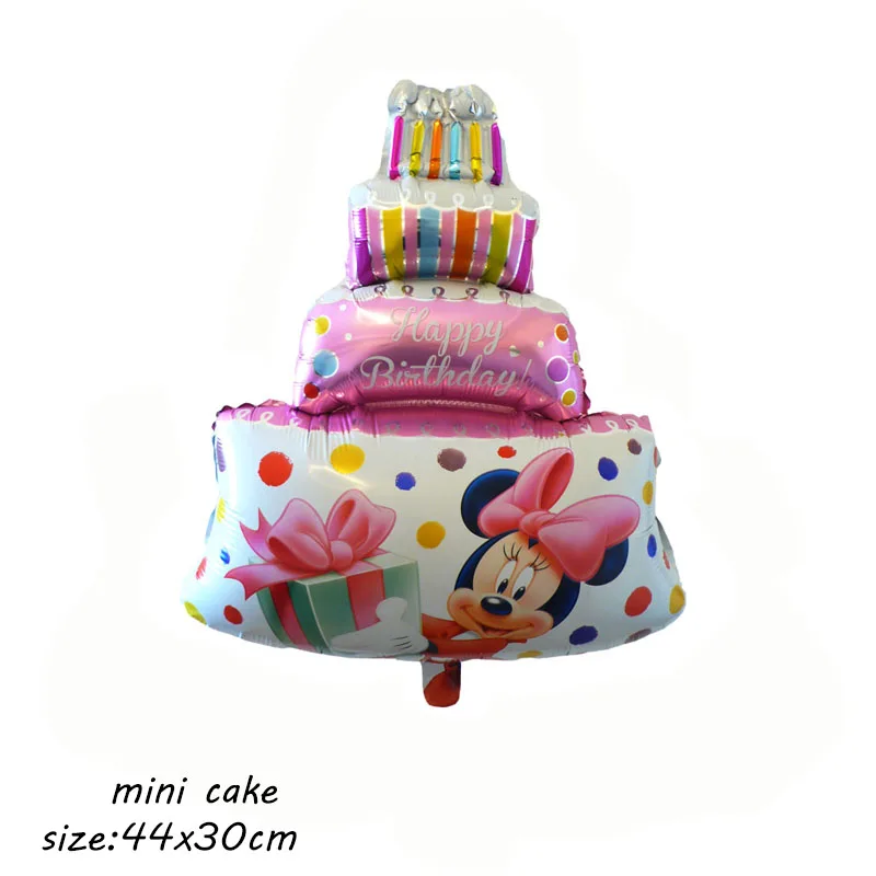 mini pink cake 1 шт. 112 см большие воздушные шары из фольги Микки и Минни, украшения для дня рождения, классические детские игрушки с героями мультфильмов, подарки, надувной воздушный шар с гелием - Цвет: mini pink cake